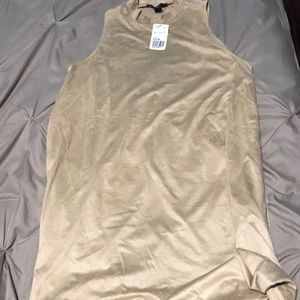 Tan short velvet dress